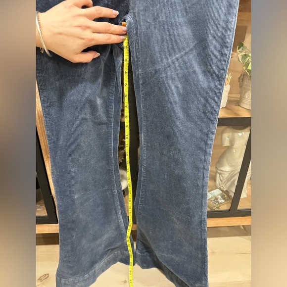 Show Me Your Mumu Jumpsuit corduroy navy denim flare groovy pockets long sleeves - Picture 9 of 12